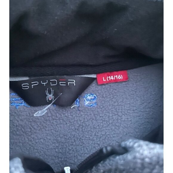 Spyder. Youth Large (14-16). Sweater Gray Black Full Zip. Pre-Owned. - Picture 2 of 3